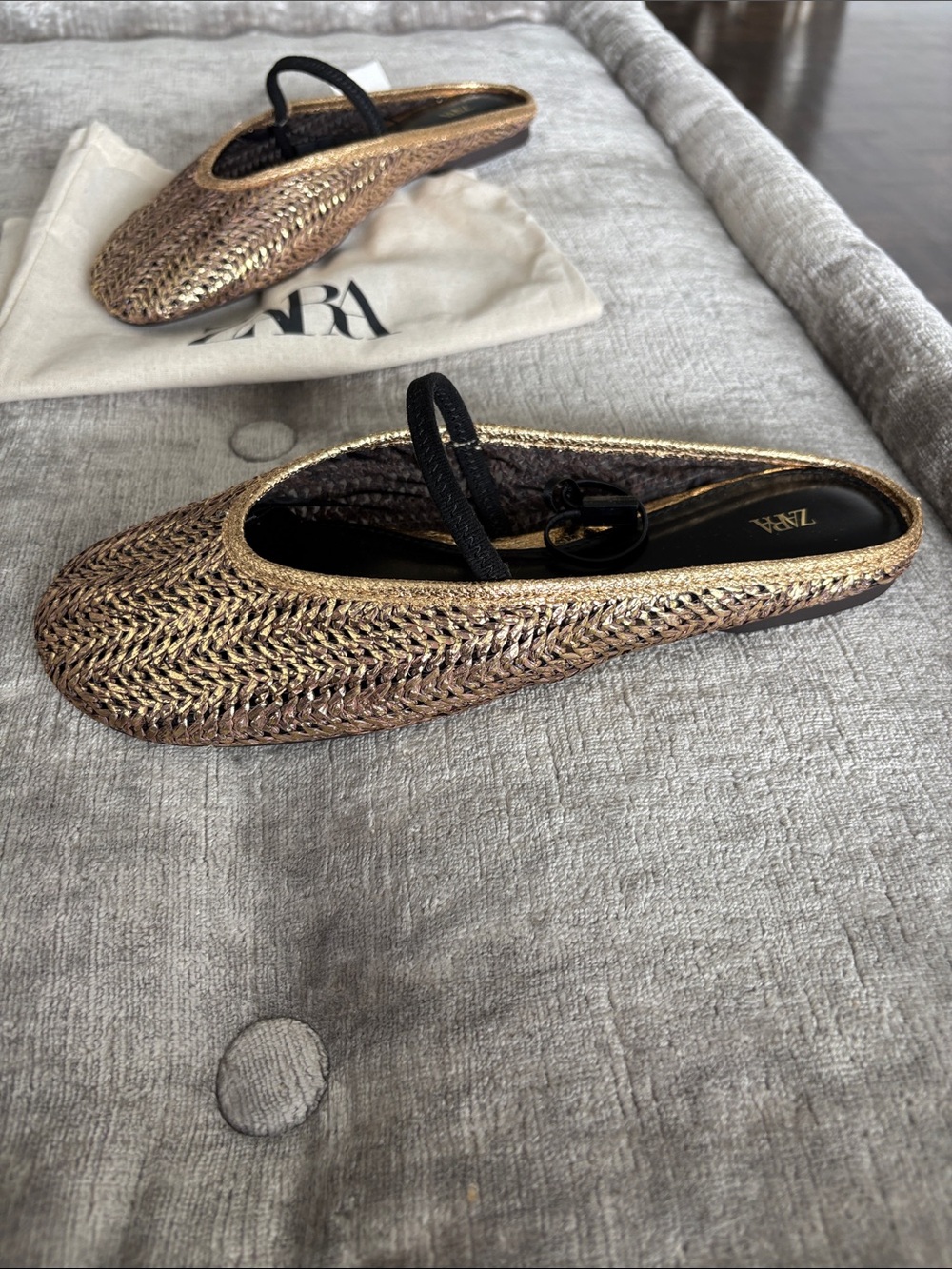 Gold Raffia Mules NWT - Picture 3 of 9